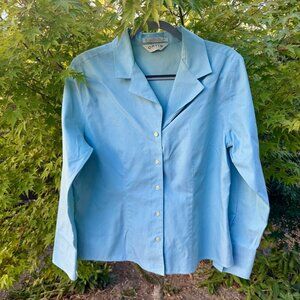 Orvis Robins Egg Blue Wrinkle-Free Long Sleeve Button Down Shirt 100% Cotton Siz